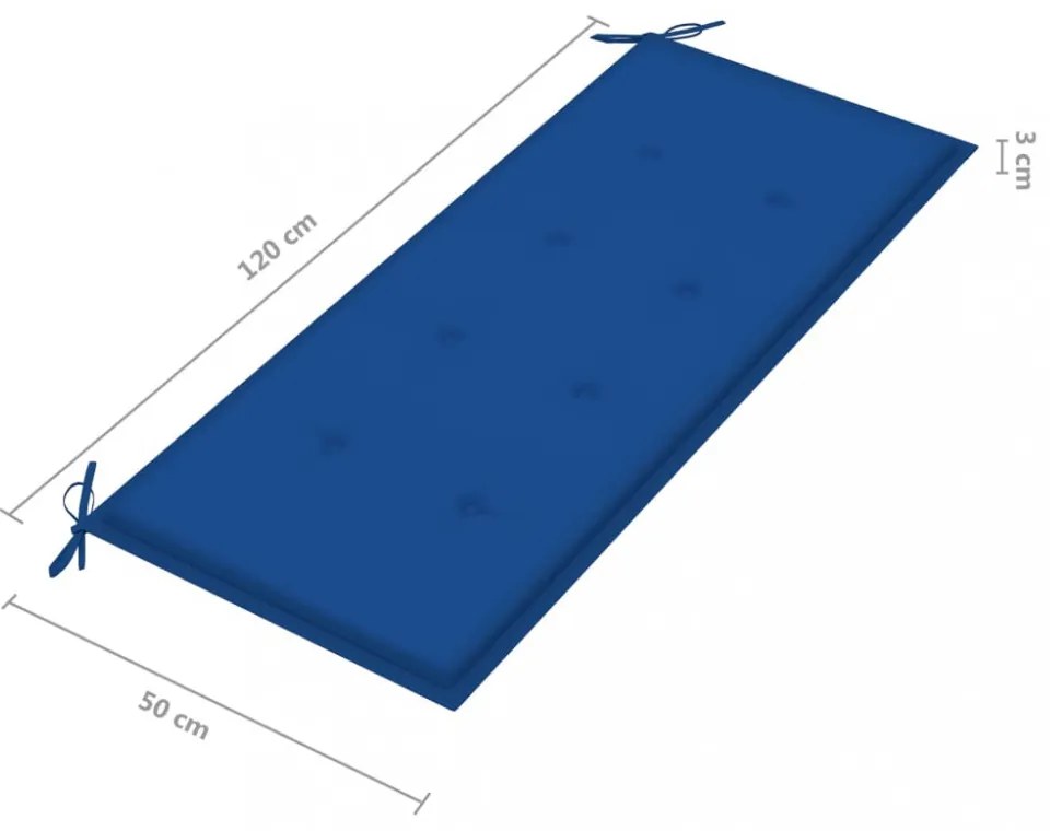 tömör tíkfa Batavia pad királykék párnával 120 cm