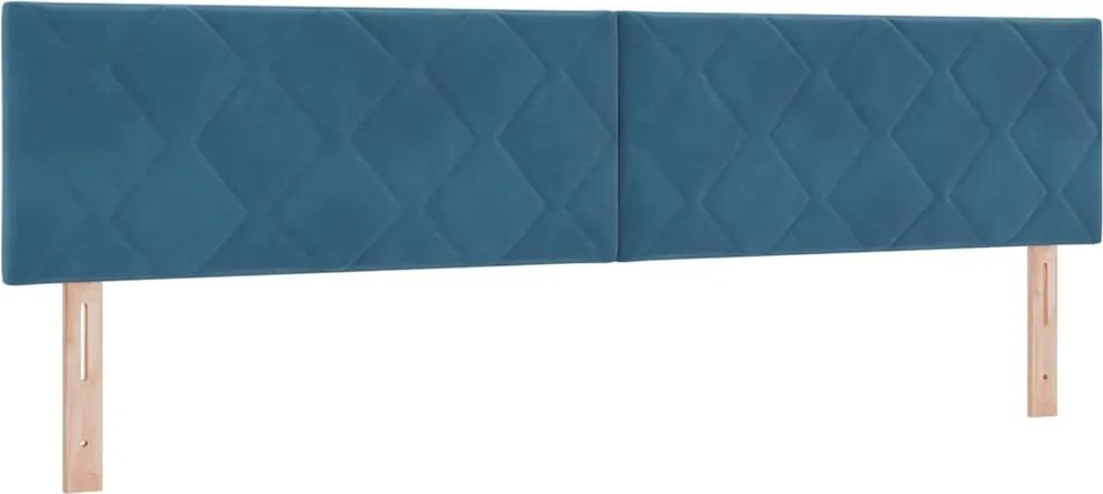 vidaXL LED ágytámla Sötét kék 200 cm Műbőr