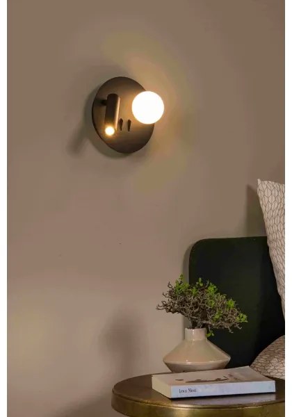 Lucide 77286/02/30 - LED Fali lámpa MATIZ 2xLED/3,5W/230V USB fekete