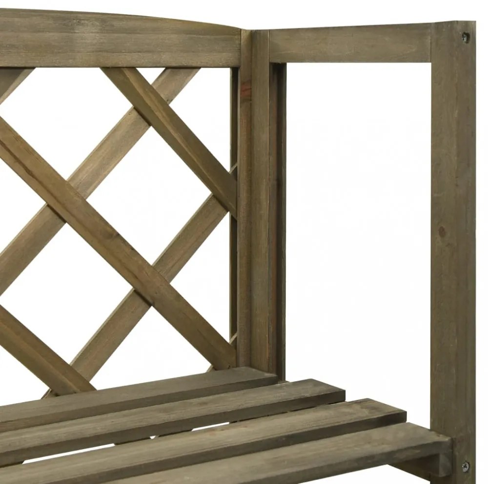 szürke tömör fenyőfa lugasrács polcokkal 55 x 30 x 140 cm