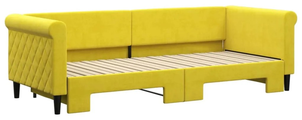 sárga kihúzható szövet heverő 80 x 200 cm