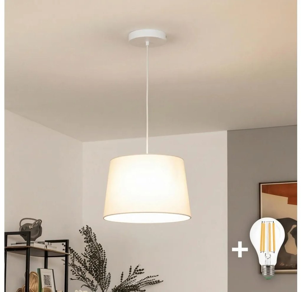 Brilagi - CERIA LED csillár kábelen 1xE27/40W/230V, átmérő 30 cm, bézs