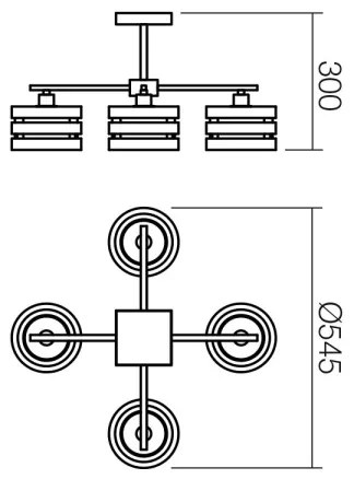 Redo 01-627 - KIM rúdra szerelt csillár 4xE14/28W/230V fényes króm/fekete