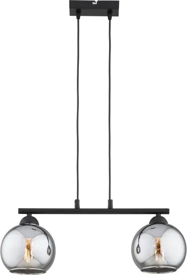 Brilagi - DIOR kábeles csillár 2xE27/60W/230V fekete/füstszürke