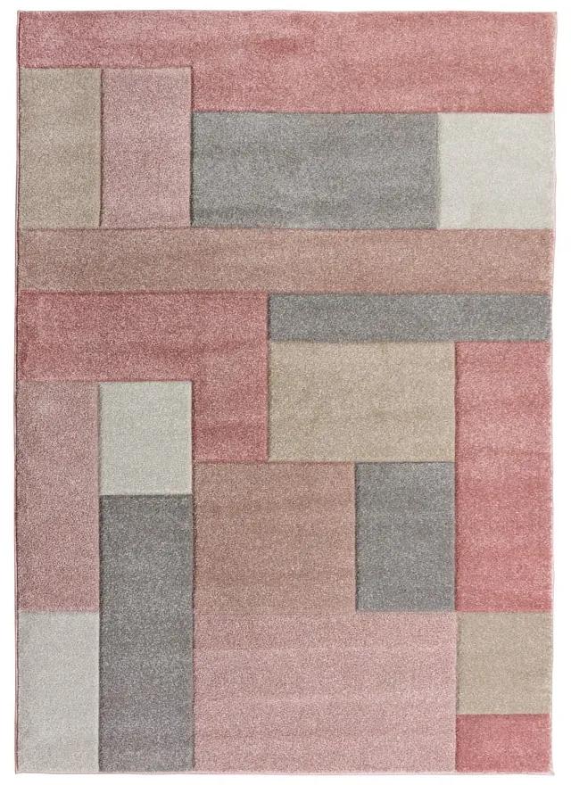 Cosmos rózsaszín-szürke szőnyeg, 80 x 150 cm - Flair Rugs