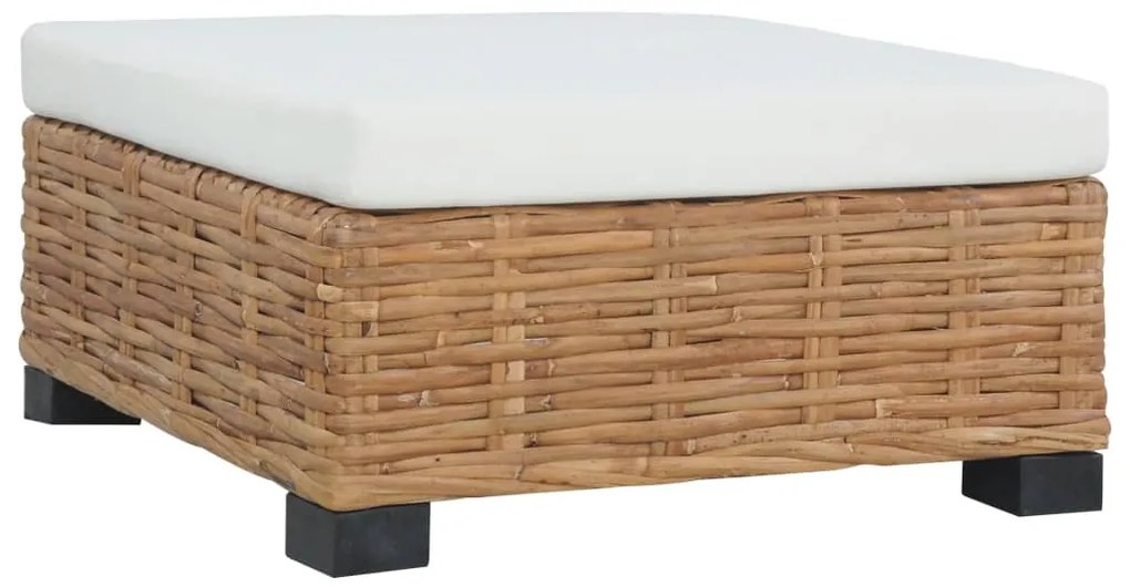 vidaXL természetes rattan lábtartó párnával