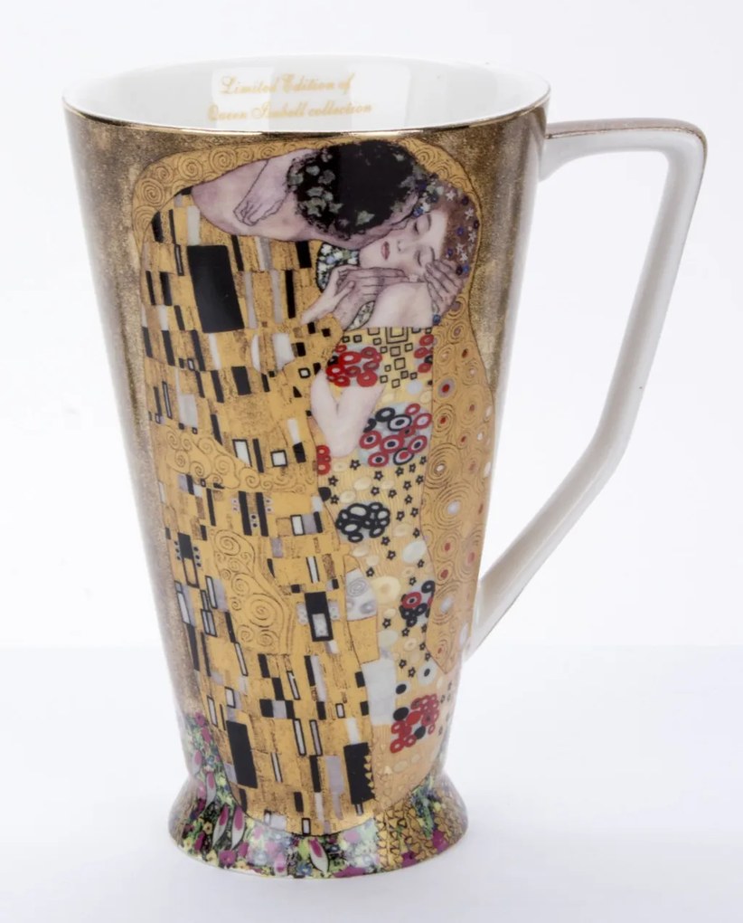 Porcelán bögre többszínű 15x12,5x9,5cm Klimt: A csók