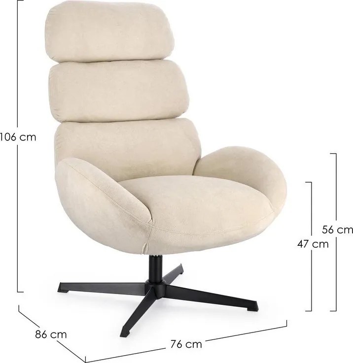 Bézs forgó fotel Violante – Bizzotto