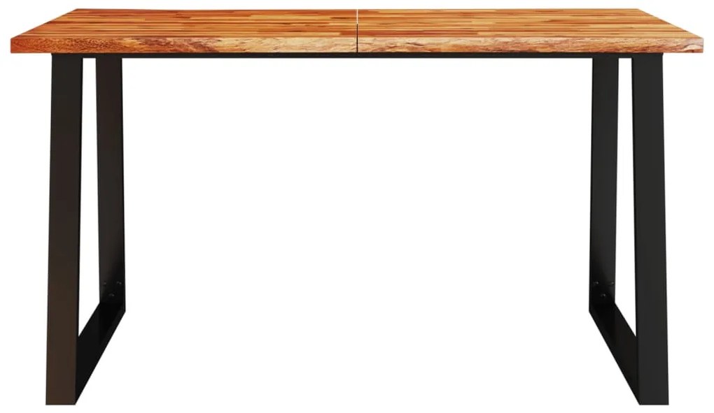 Tömör akácfa étkezőasztal természetes éllel 140 x 80 x 75 cm