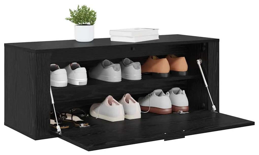 Cipőszekrény polcokkal Musta tammi 100 x 35 x 38 cm Faanyag
