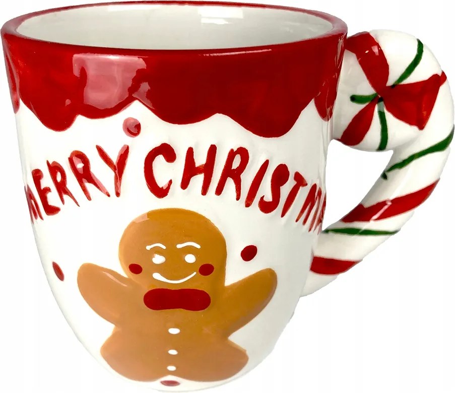 Karácsonyi Bögre Mikulás Ajándék 330ml Mézeskalács Fül Nyalóka