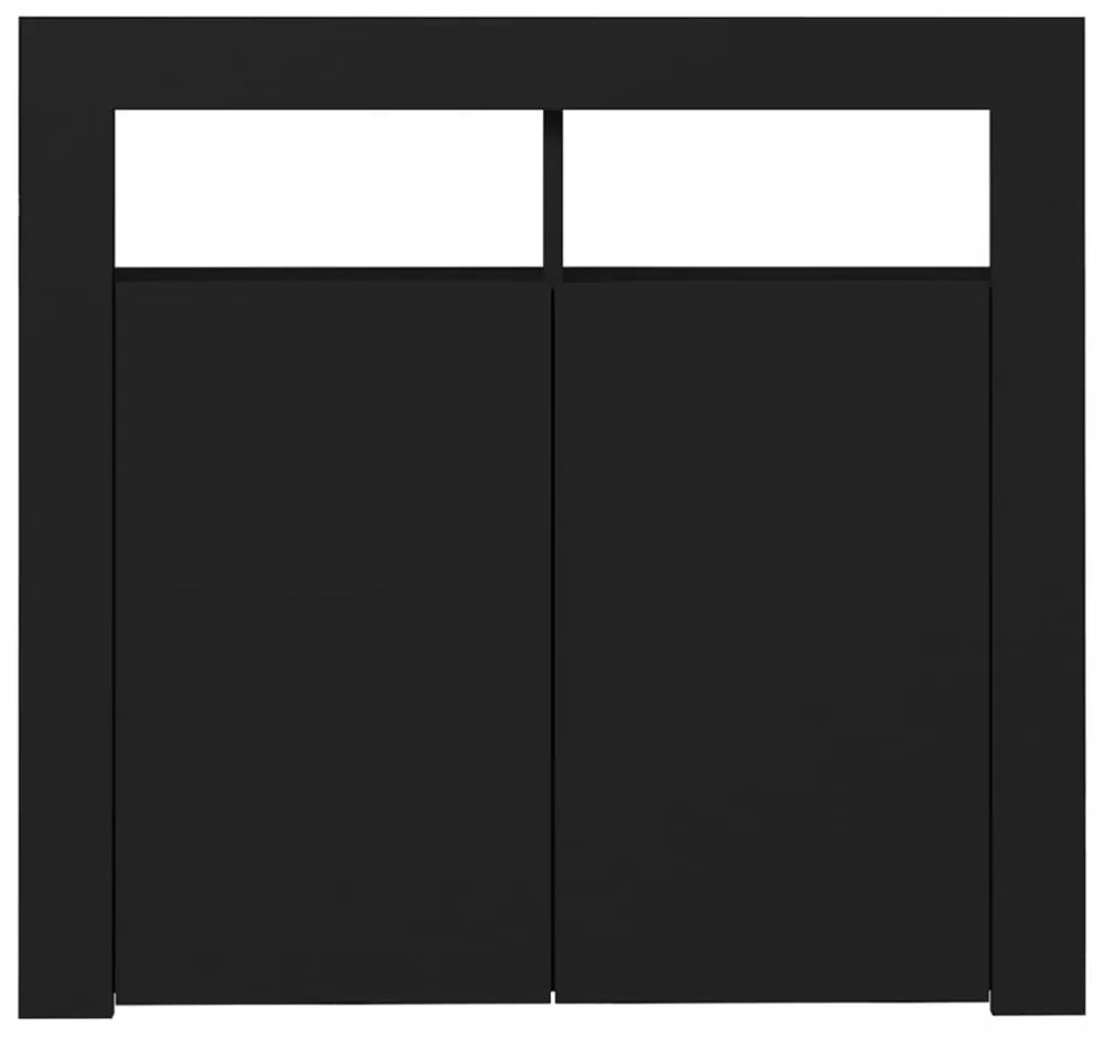 fekete tálalószekrény LED-világítással 80 x 35 x 75 cm