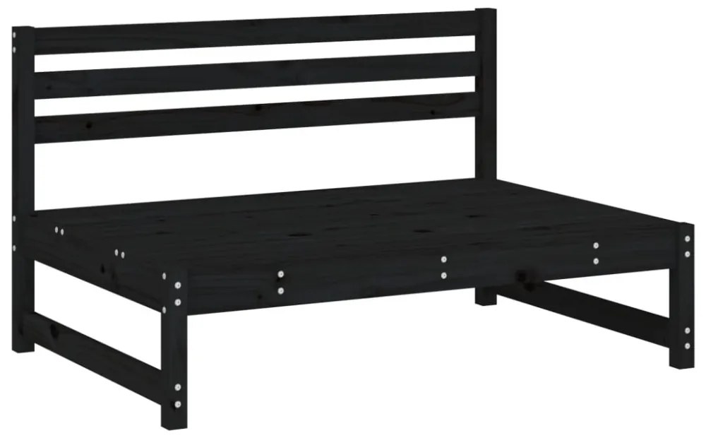 2 db fekete kerti tömör fenyőfa középső kanapé 120 x 80 cm