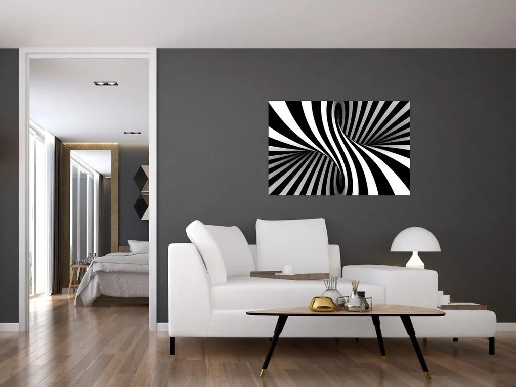 Absztrakt kép zebra csíkokkal (90x60 cm)