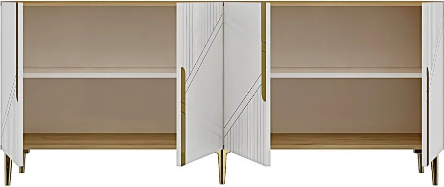 Evva komód, zafír tölgy-fehér, 125 cm – TR555CHM1579