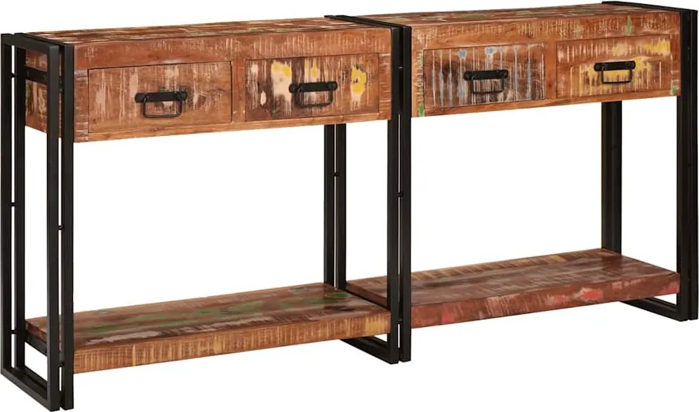 vidaXL Konzolasztalok fiókkal 2 pcs Sokszínű 161 x 33 x 75 cm