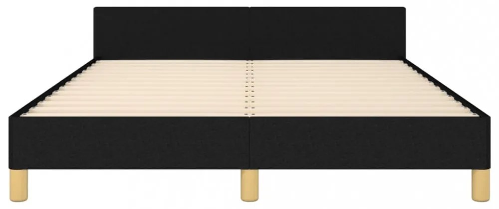 fekete szövet ágykeret matrac nélkül 140x200 cm