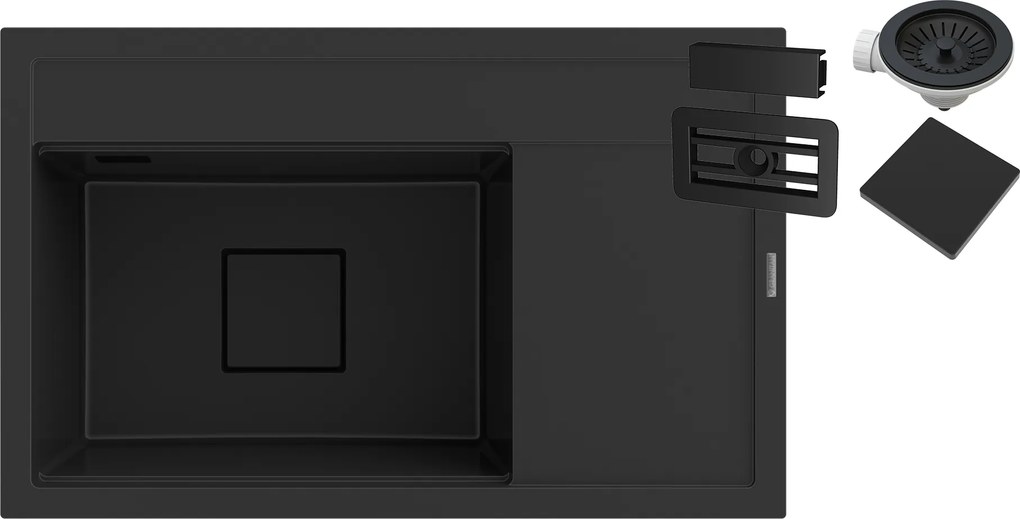 Fekete Gránit Mosogató Konyhai Maszkoló Kupak Modern Rendo