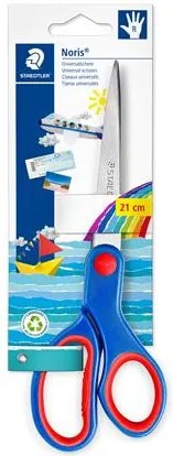 Olló, hobbi, 21 cm, STAEDTLER Noris&amp;reg; 965, kék (TS96521NBK)