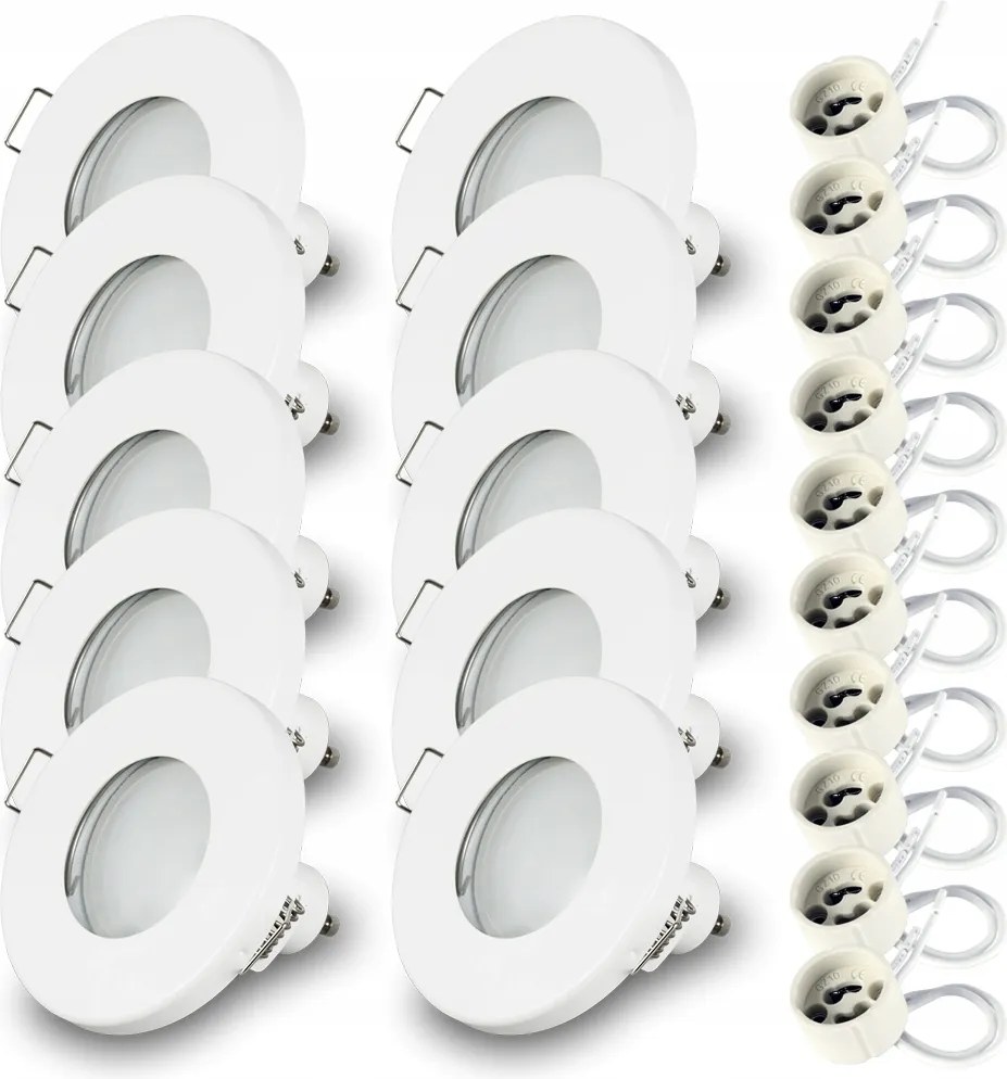 Süllyesztett lámpatest halogén fehér IP44 fürdőszobai lámpatest Led GU10 7W 4000K