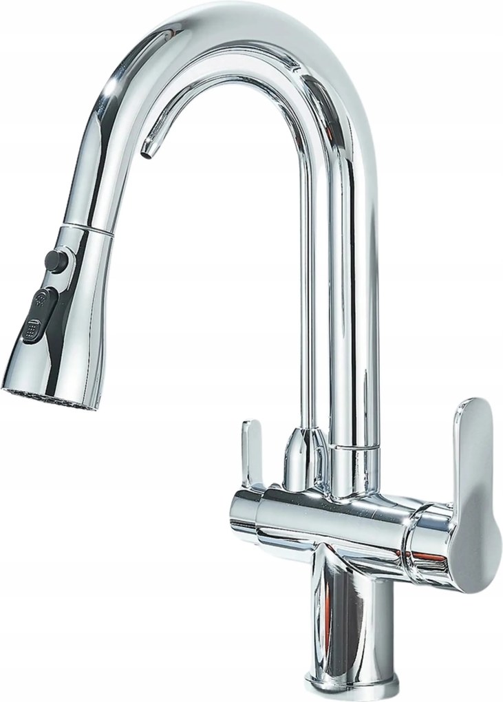 Háromutas Konyhai Csaptelep Trivium Szűrőhöz Ezüst Króm Fényes