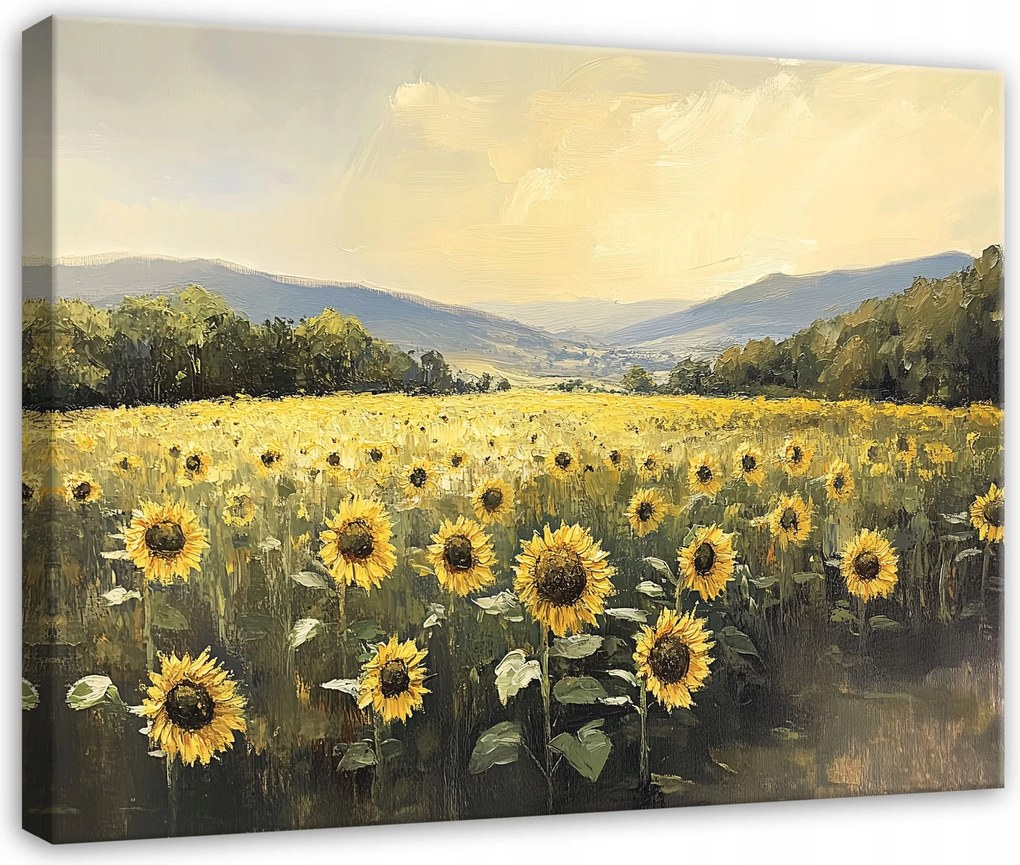 Vászonkép Virágok Napraforgó Rét Hálószoba Nappali Konyha 60x40