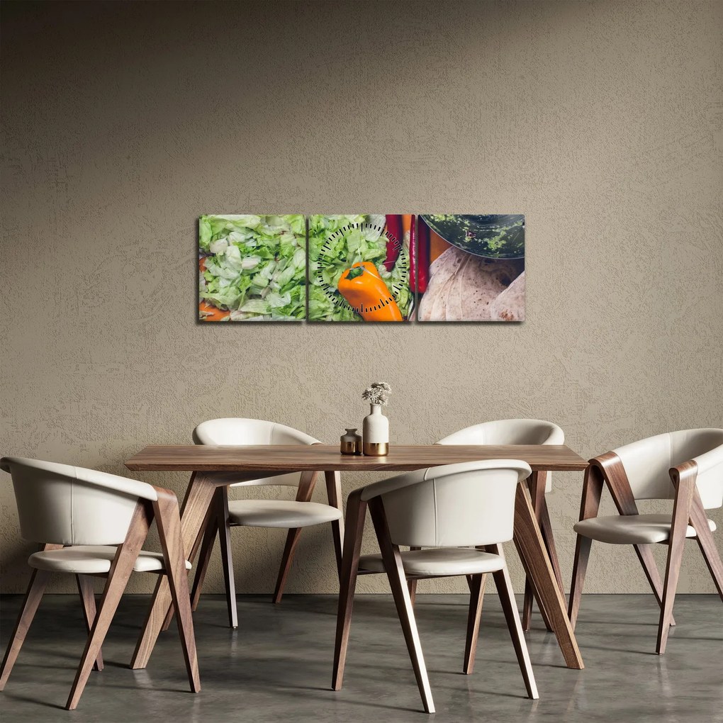 Zöldségek képe (órával) (90x30 cm)