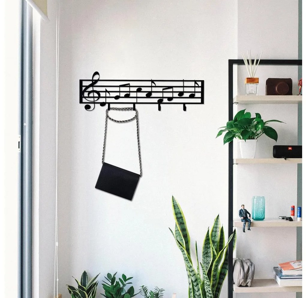 Fali akasztó 60x19 cm jegyzetek fém