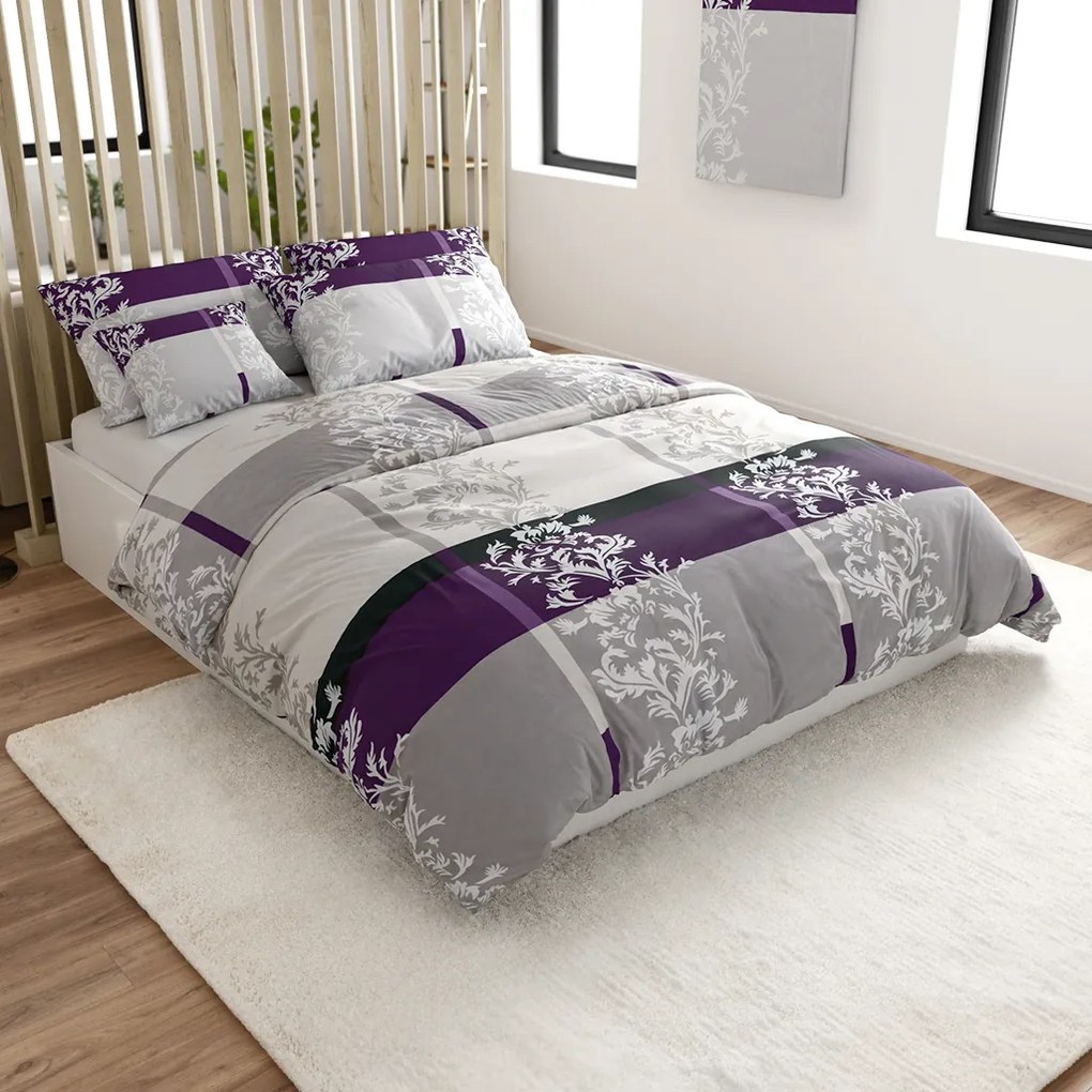 Deluxe pamut ágynemű lila Ágyneműhuzat mérete: 2 db 70 x 90 cm | 200 x 220 cm