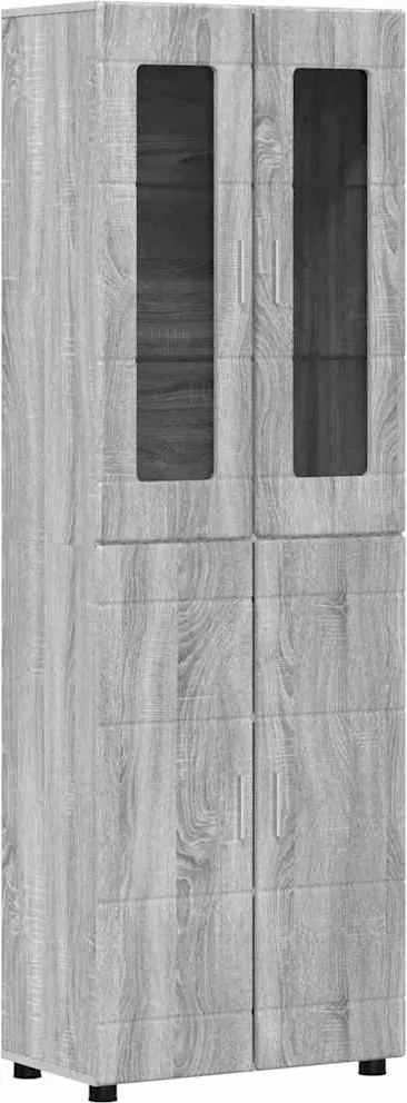 vidaXL Magasfiú ajtóval FLORIN Szürke Sonoma 60 x 35 x 182 cm Faanyag