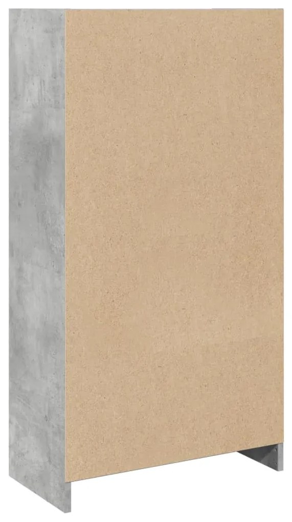 betonszürke szerelt fa könyvespolc 57 x 28,5 x 107,5 cm