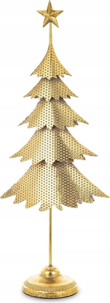 Dekoráció Fém Karácsonyfa Arany Magas 97 cm Karácsonyi Retro Karácsony