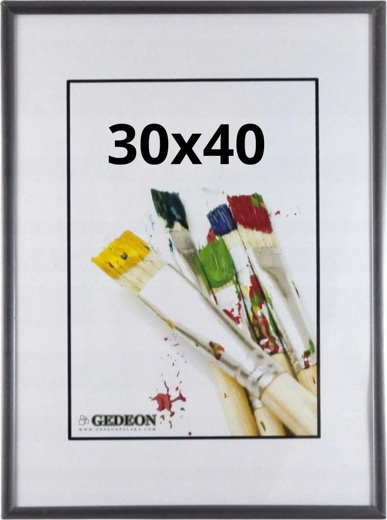 Képkeret 30x40 poszter oklevél sötétszürke plexi