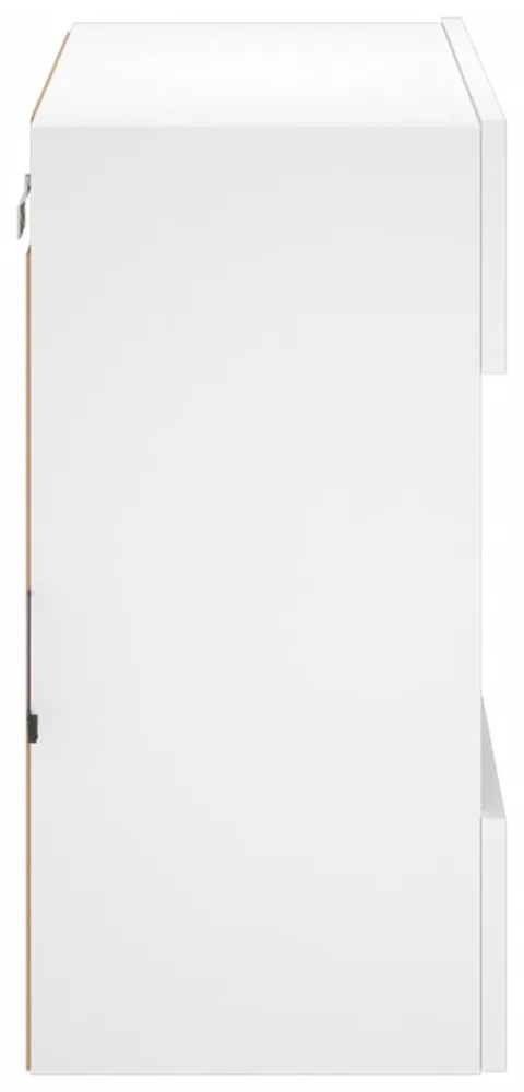 fehér falra szerelhető TV-szekrény LED-lámpákkal 58,5x30x60,5cm