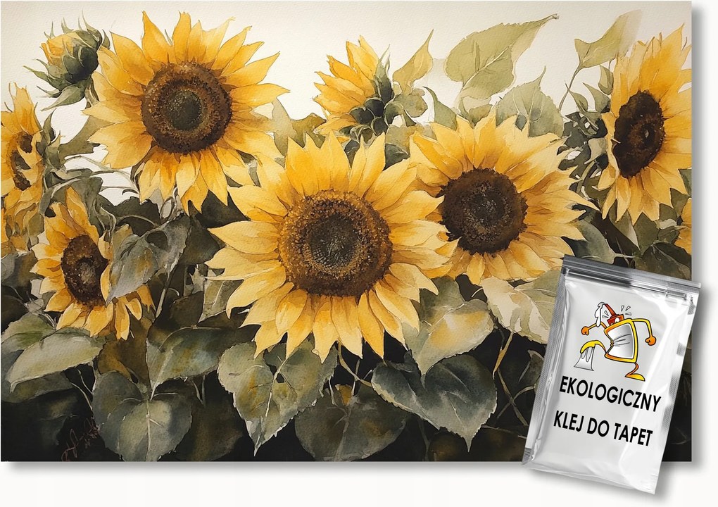 Fotótapéta Flizelina Természet Nyár Kert Virágok Napraforgók 100x75 ragasztó