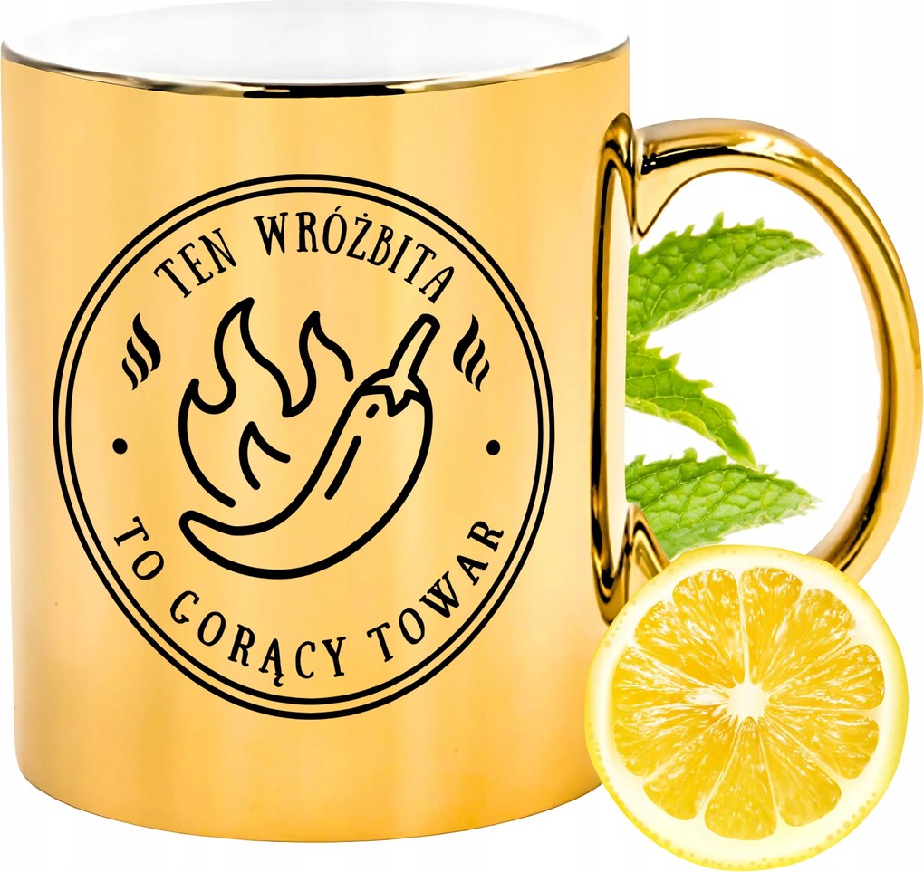 Arany csillogó bögre jósnőnek ajándék fényképes nyomtatással