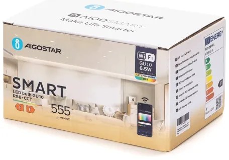 6 darabos szett LED dimmelhető GU10/6,5W/230V 2700-6500K Wi-Fi - Aigostar