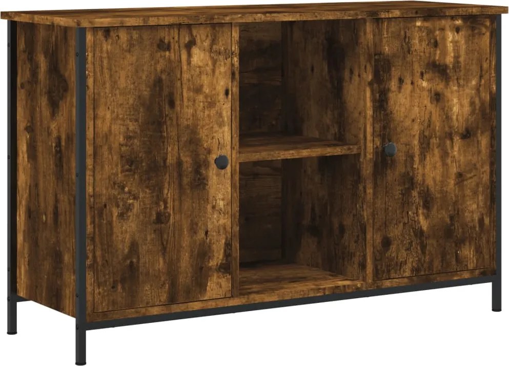 vidaXL füstös tölgy színű szerelt fa TV-szekrény 100x35x65 cm