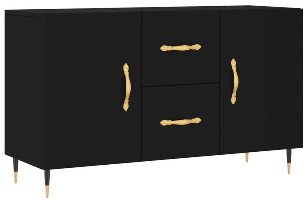 fekete szerelt fa tálalószekrény 100 x 36 x 60 cm