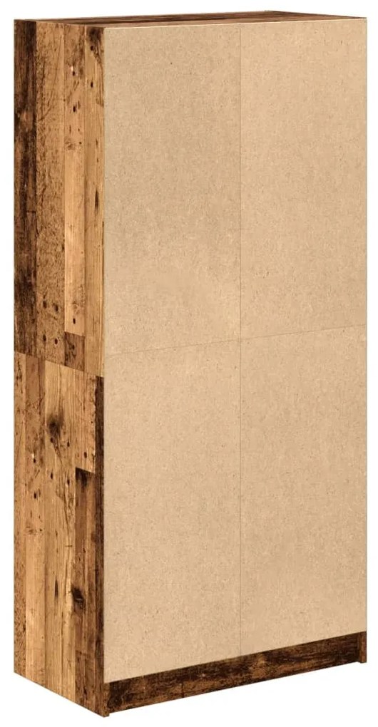 antik fa színű szerelt fa magasszekrény ajtókkal 68x37x142 cm