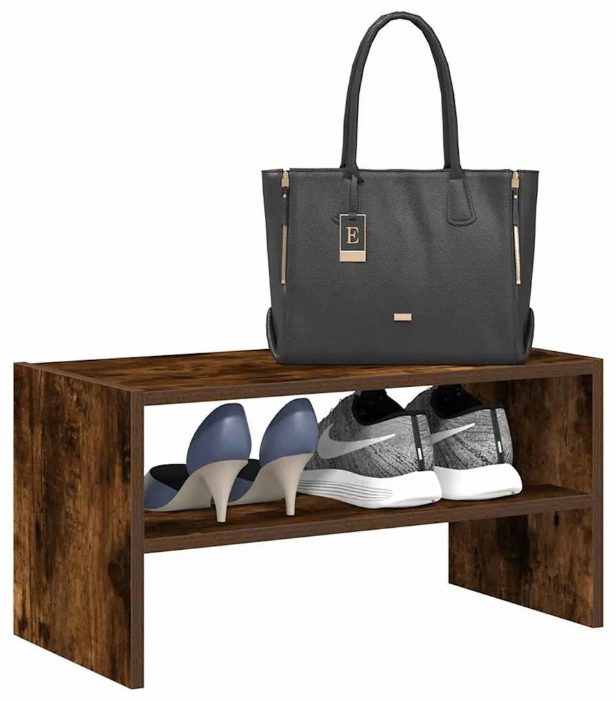 füstös tölgy cipőtartó állvány halmozható 60 x 30 x 30,5 cm