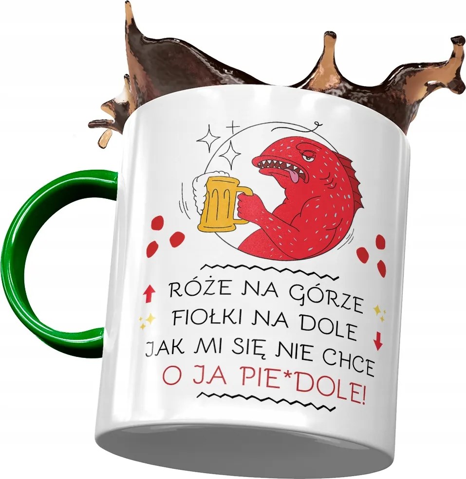 Bögre Zöld Vicces Rózsák a Hegyen Ajándék Nyomtatott Fotóval