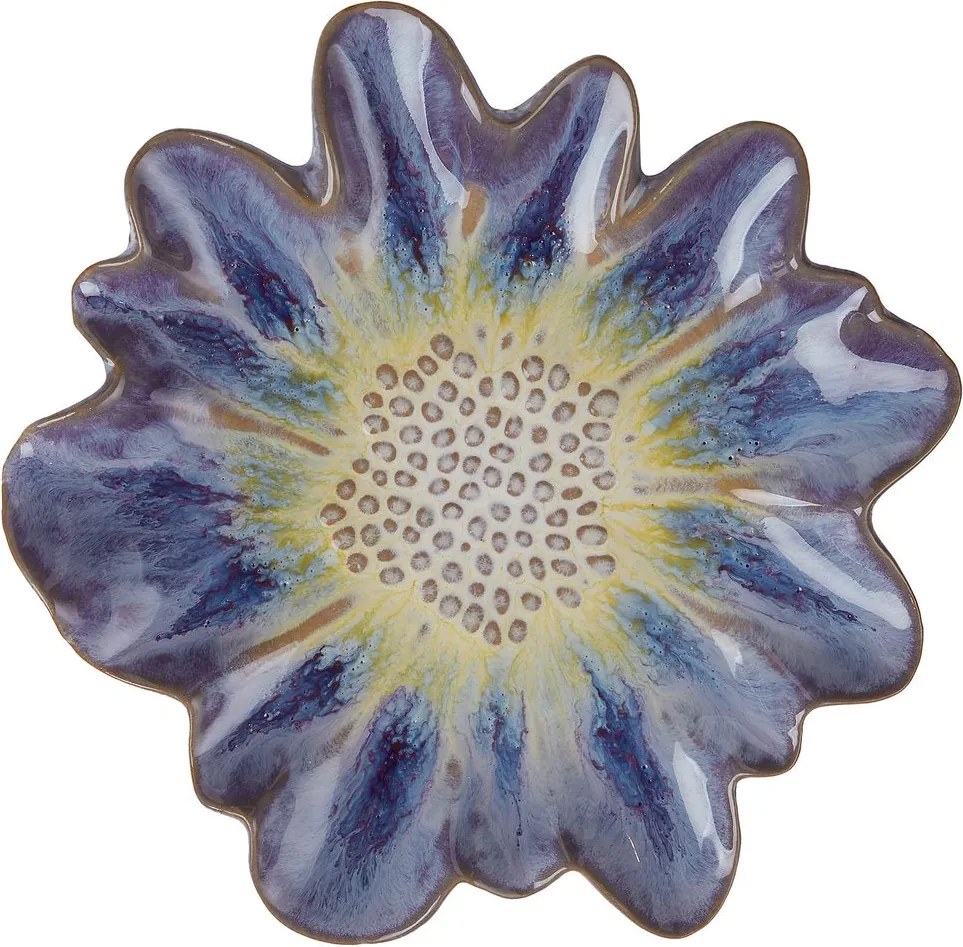 BLUE BLISS kerámia fali dekoráció Ø 11 cm , kék