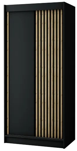 Ruhásszekrény 100 cm Ladonna (matt fekete). 1045674