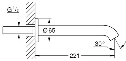 GROHE 13449001 - ESSENCE 221 mm kád lefolyó, fényes króm