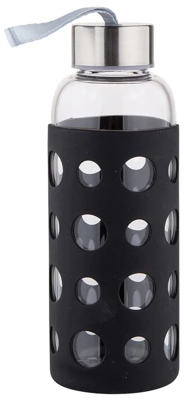 Altom Üveg vizes palack szilikonhüvelyben 425 ml,fekete