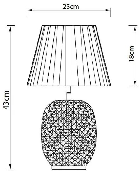 Lámpa Asztali lámpatest MUNO , 5426, max.250V, 50/60Hz, 1*E27, max.25 W, átmérő 25 cm, IP20, fekete