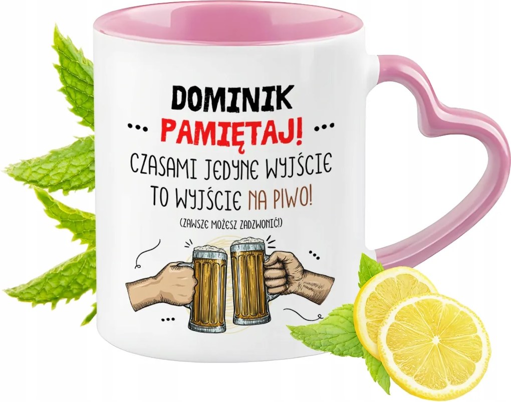 Dominik Bögre Rózsaszín Szív Alakú Füllel Kávé Ajándék