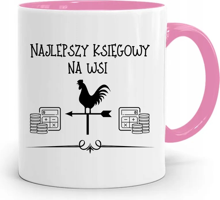 Rózsaszín Bögre Ajándék Könyvelőnek, fényképes nyomattal