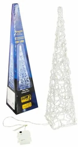 NEXOS Akril piramis 60 cm 30 hideg fehér + elem